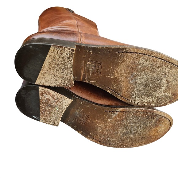 Frye Melissa Button Cognac Leather Tall Riding Boots Womens 9 B Equestrian - Picture 8 of 12